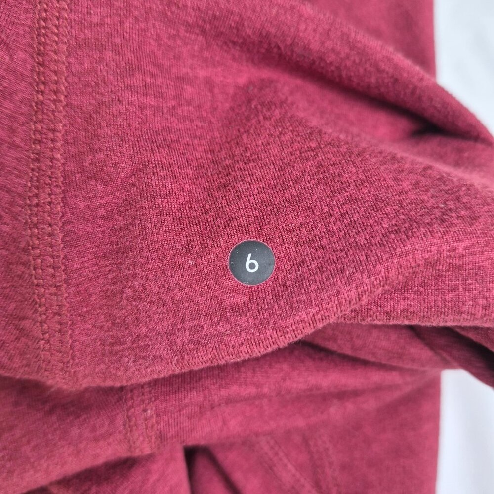 Stori Leggings Sz 6 Heavyweight Double Brush Soft Pockets Burgundy Heather Yoga - Picture 5 of 8